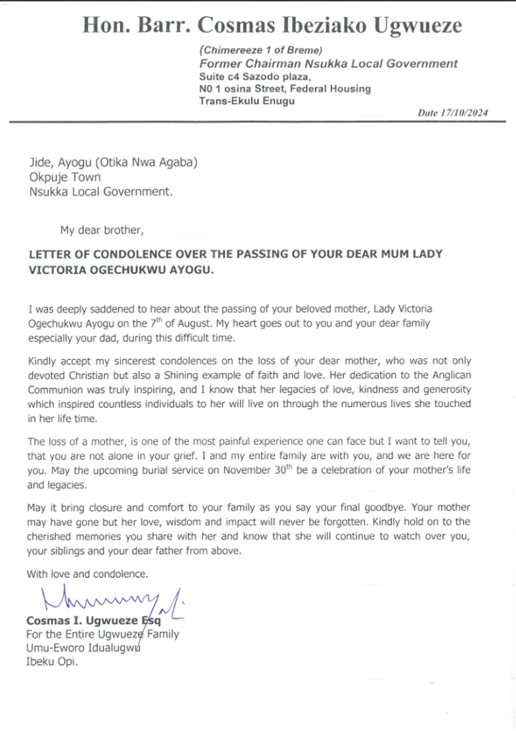 Hon Barr Cosmas Ibeziako Ugwueze